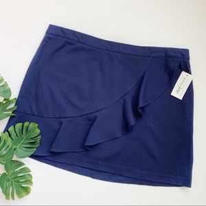 Maison Jules Navy Skirt with Ruffle